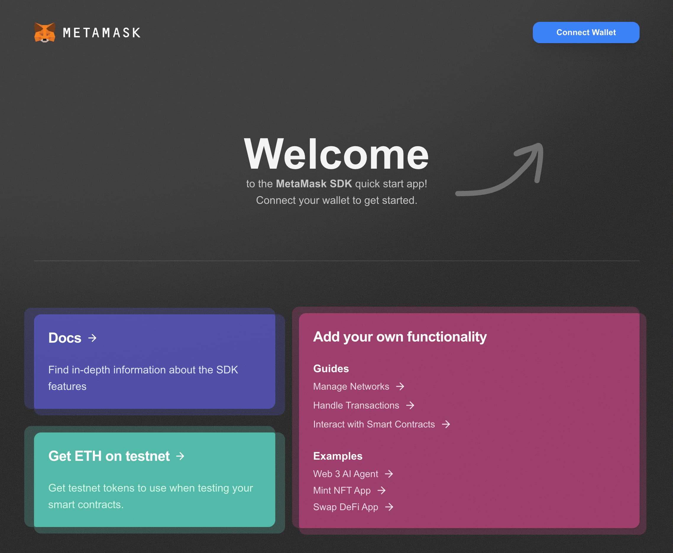 MetaMask Connect EVM with Wagmi dapp interface